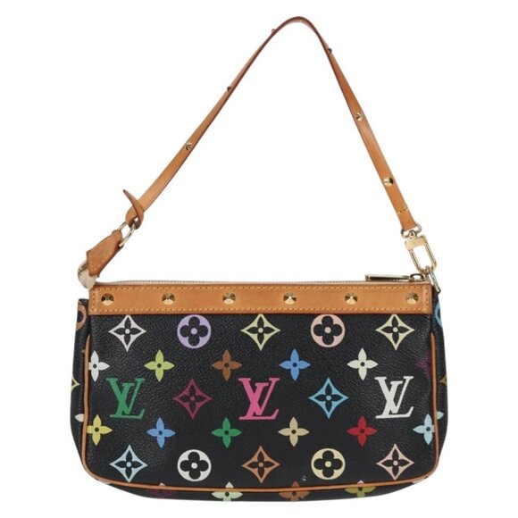 LOUIS VUITTON Multicolor Pochette Accessoires Pouch Black M92648 LV Auth 133185V - Picture 2 of 16